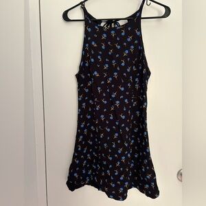 Black and blue floral mini dress